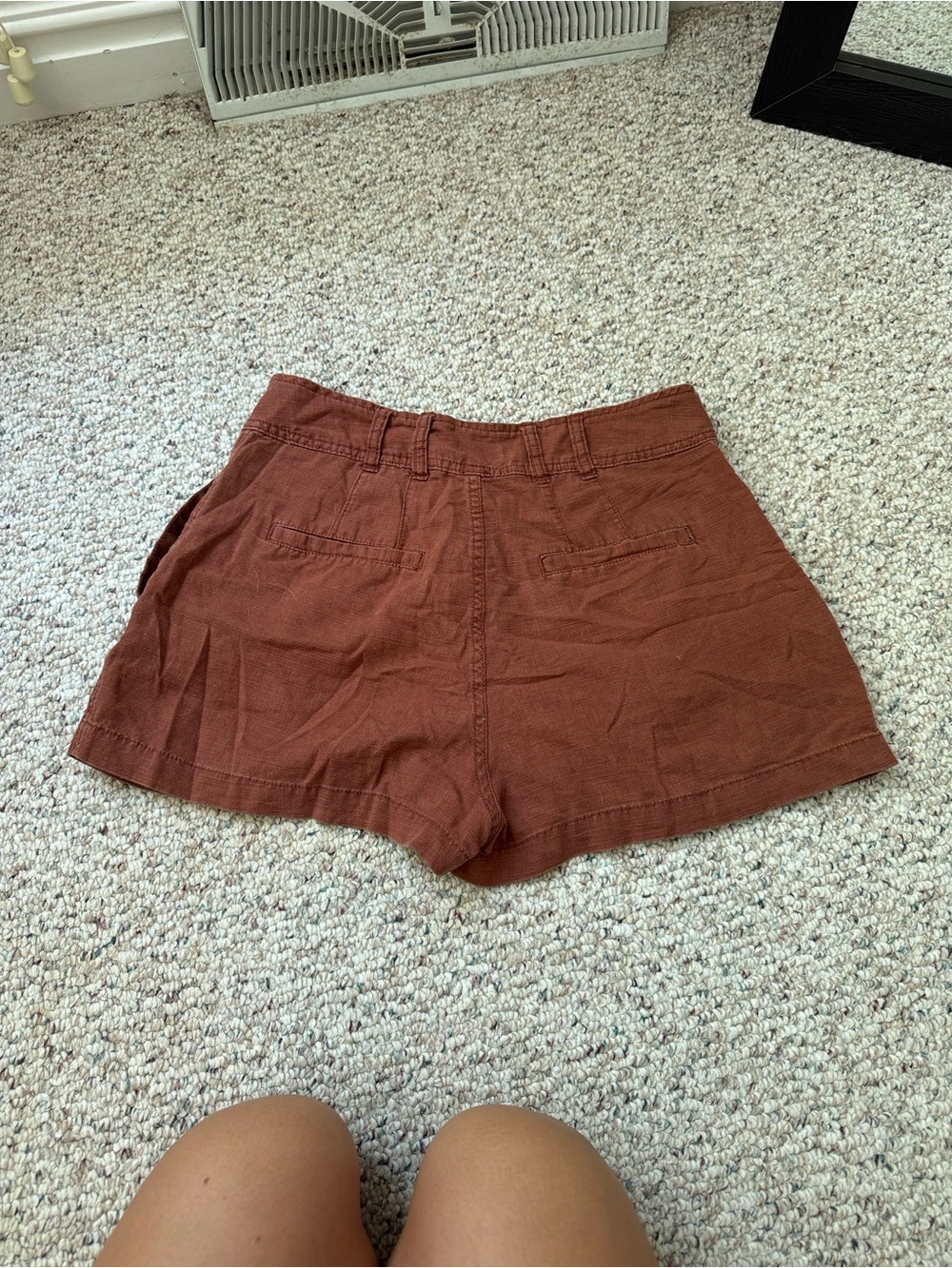 Free People Rust Brown High-Rise Casual Shorts